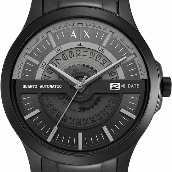 NWT Armani Exchange Mens Automatic Self-Winding Watch Black Stainless Steel Band - Picture 6 of 8